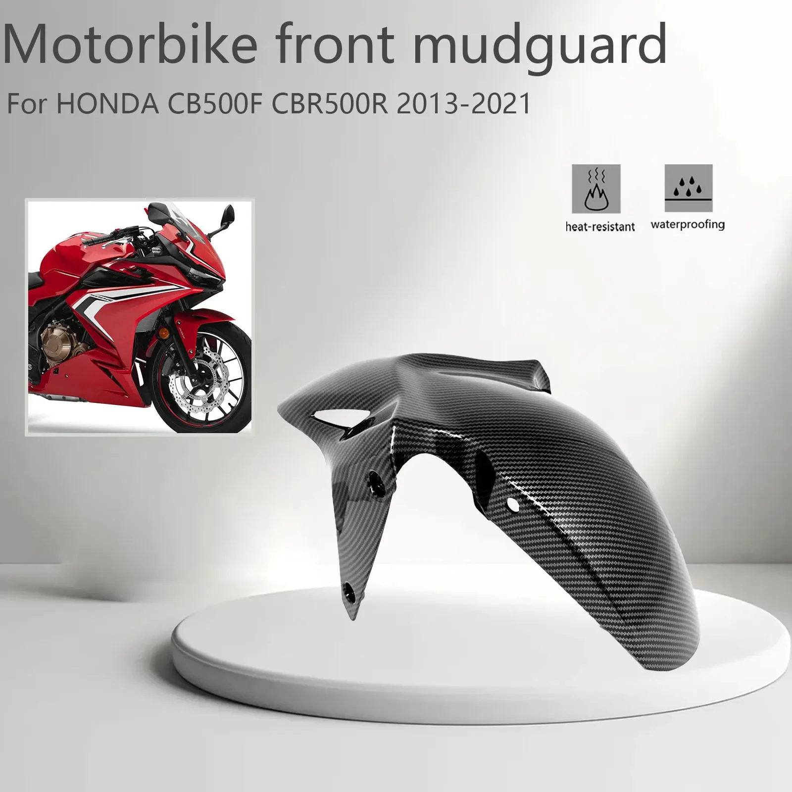 

Motorcycle Front Fender For Honda CB500F cbr500 CBR500R CB 500F CBR 500R 2013-2021 2020 Splash Mudguard ABS Carbon Accessories