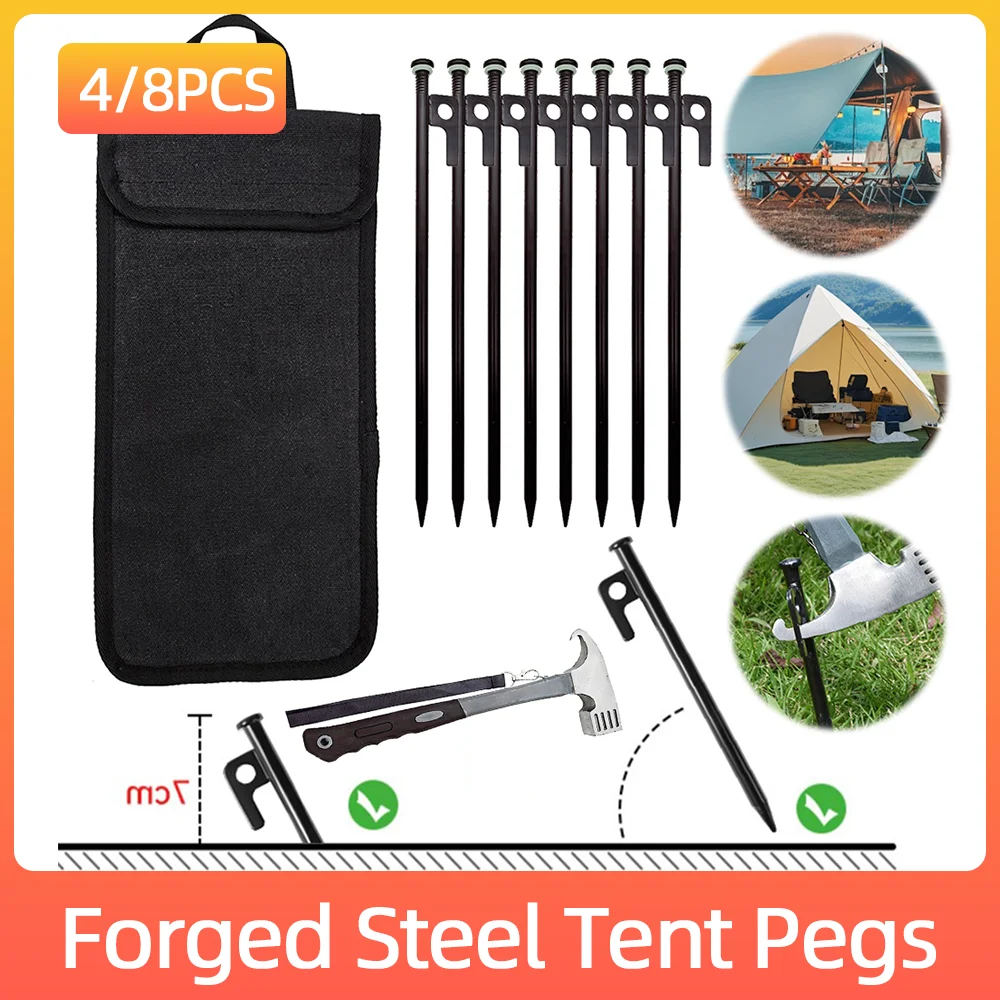 

4/8Pcs Tent Pegs Outdoor Travel Beach Mat Camping Tent Fixed Pegs Fixed Nails Durable Tent Pegs Stakes Nails Tent Accessories