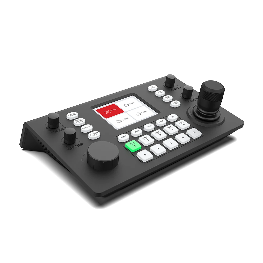 4D Joystick PTZ Network Keyboard Controller with 5 Inch LCD Live Streaming for PELCO D/P RS232 RS485 Voting Function