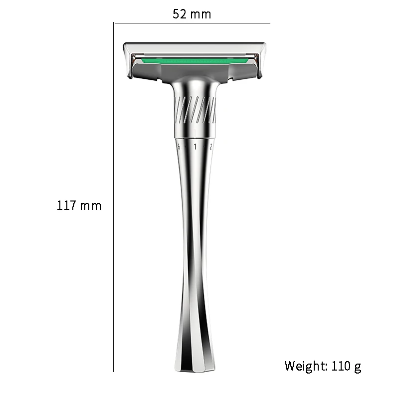 New Luxurious Adjustable Safety Razor With Protective Fins Men\'s Manual Metal Razors