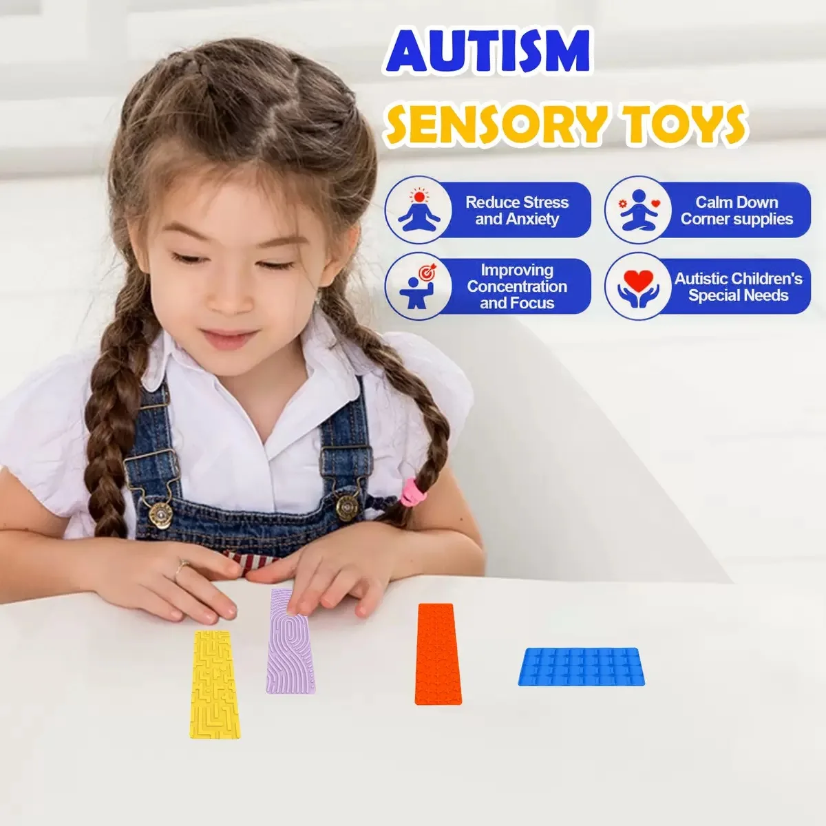 6pcs Sensory Fidget Toys Soft Silicone Bendable Finger Extractor Autistic Sensory Children's Stress Relief Toy for Kids Adults