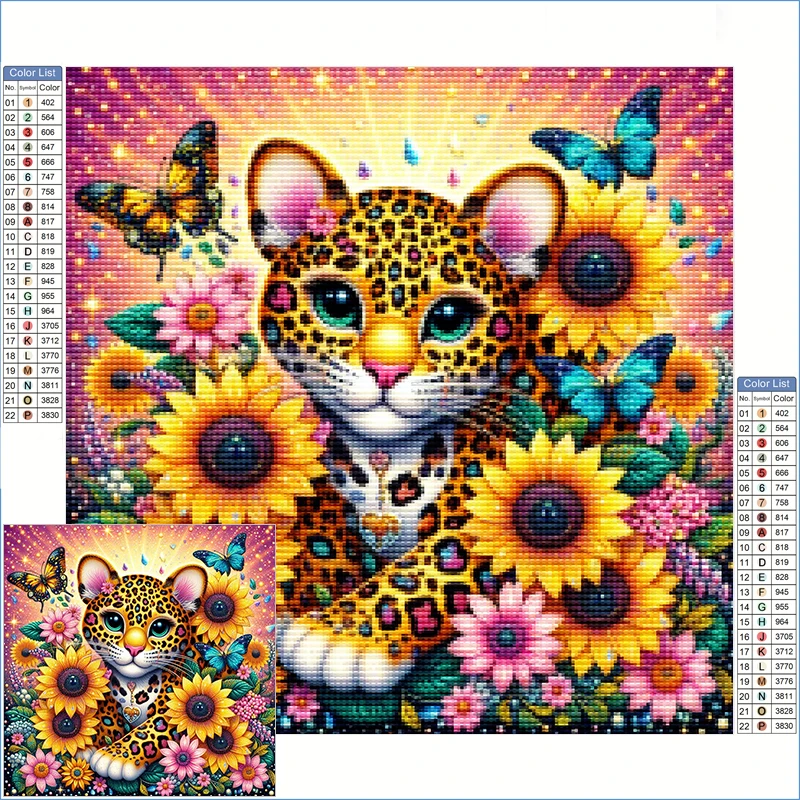

Diamond Painting Kits New Arrivalsbaby Leopard Surrounded By Sunflowers Cross Stitch Productos Arts And Crafts Adults Gifts