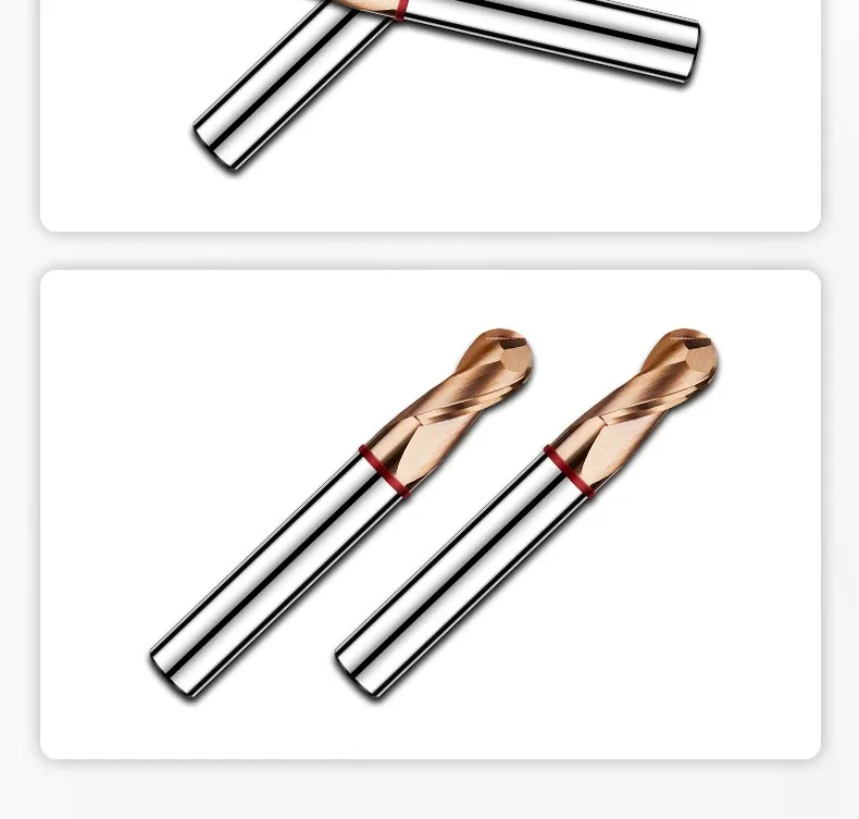 AZZKOR TGR-HRC55 2F Kugelkopffräser, Hartmetallfräser mit Wolframstahl-Nanobeschichtung für CNC-Bearbeitungszentren – Detail 17