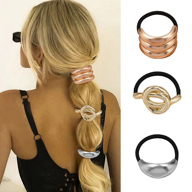 Fashion U-Shaped Metal Smooth Head Band Hairbands For Women Girls Unique Hair Ropes Jewelry Ponytail Hair Tie Gifts