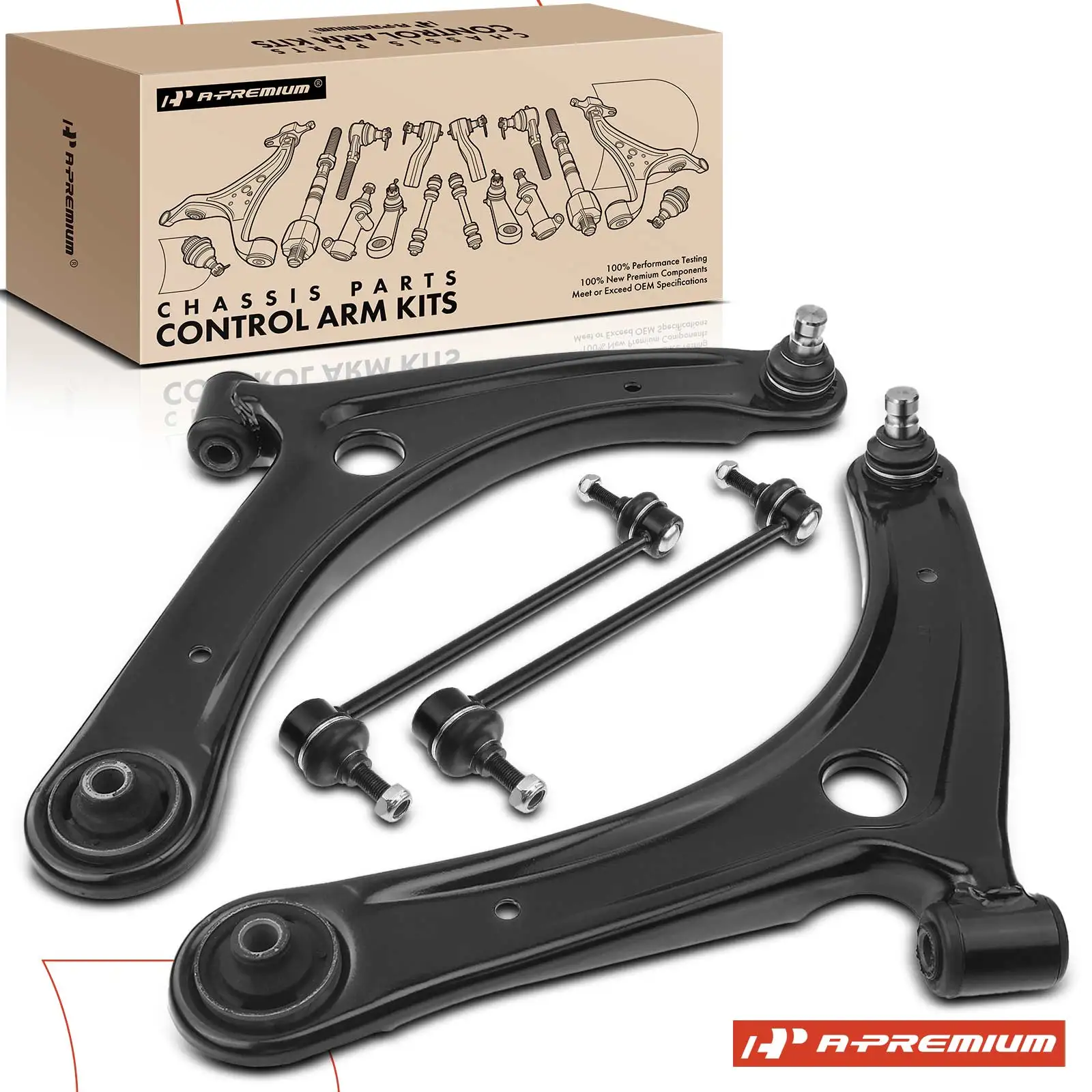 A-Premium 4x Front Sway Bar Link Control Arm with Ball Joint for Jeep Compass Patriot 2007-2017 Dodge Caliber 2007-2012