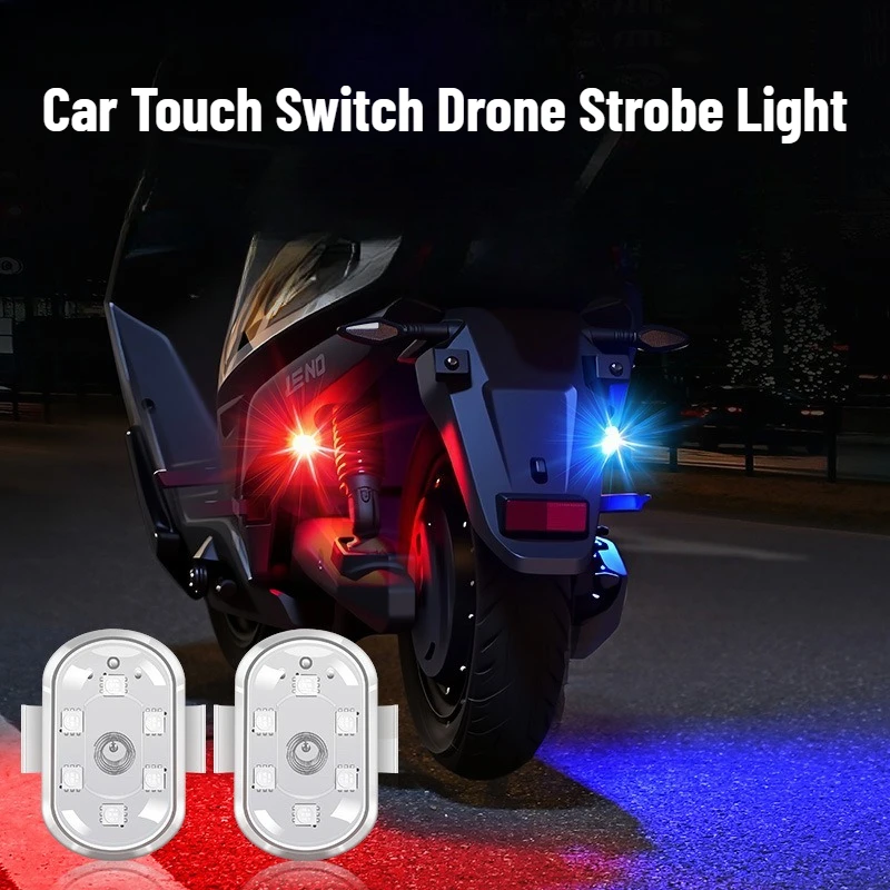 Drone Strobe Light, 7Colors Wireless Aircraft Navigation Light, High Visibility Anti-Collision Warning Beacon for Motorcycle Car