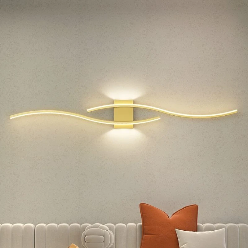 

Minimalist Bedroom LED Wall Lamps Decor for Sofa Background Interior Wall Lights Wall Sconce for Corridor Aisle Black White Gold
