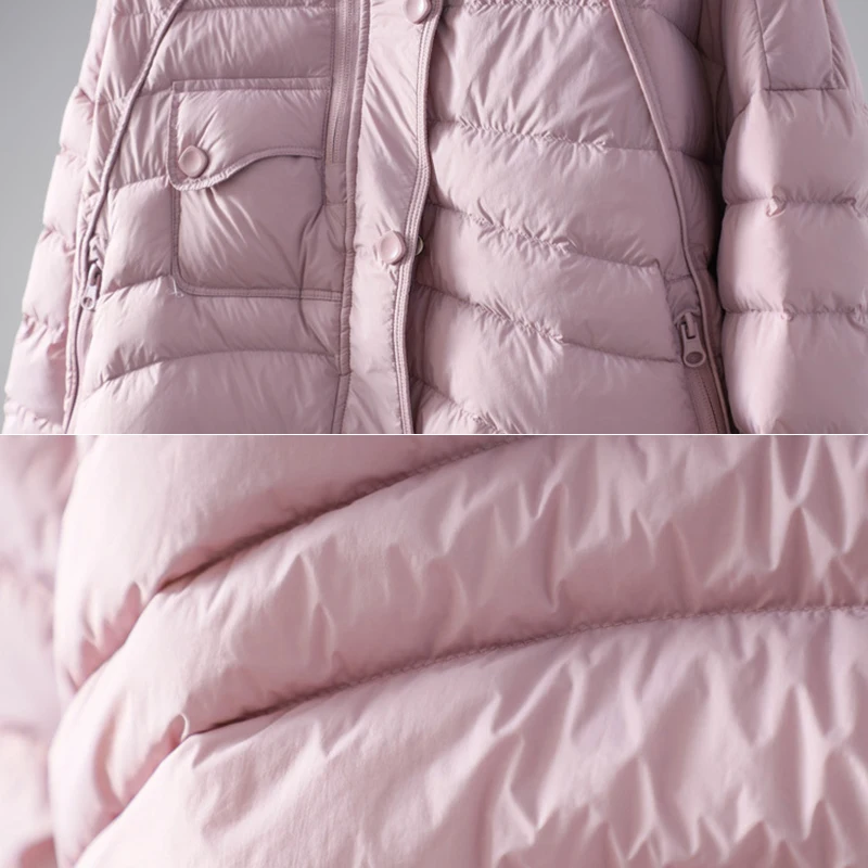 Schinteon feminino 90% pato branco para baixo jaqueta casual solto outono inverno outwear gola estilo coreano casaco curto 2025 novo