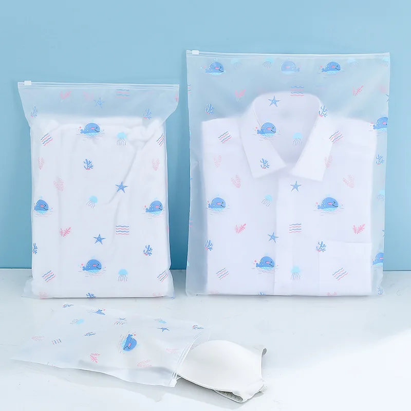 Cartoon Printing Zip-lock Beach Bag PVC Swimming Storage Bag Sports Travel Clothes Underwear Shoes Cosmetic Waterproof Organizer