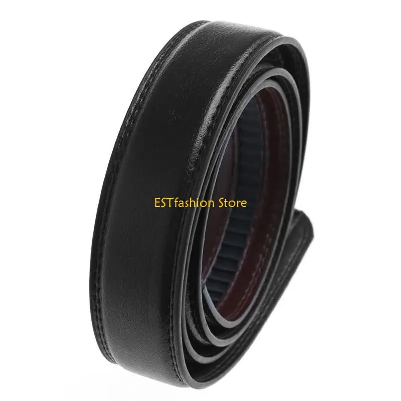 Y5GC Men's Faux Leather Automatic Business Belt Replacing Waistband Without Buckle
