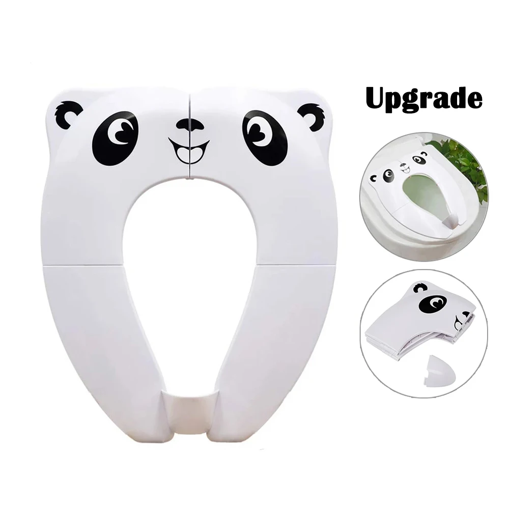 Kids Folding Potty Training Seat Portable Travel Toilet Seat Cover Foldable Reusable Potty Ring with Splash Guard Non-Slip Pads