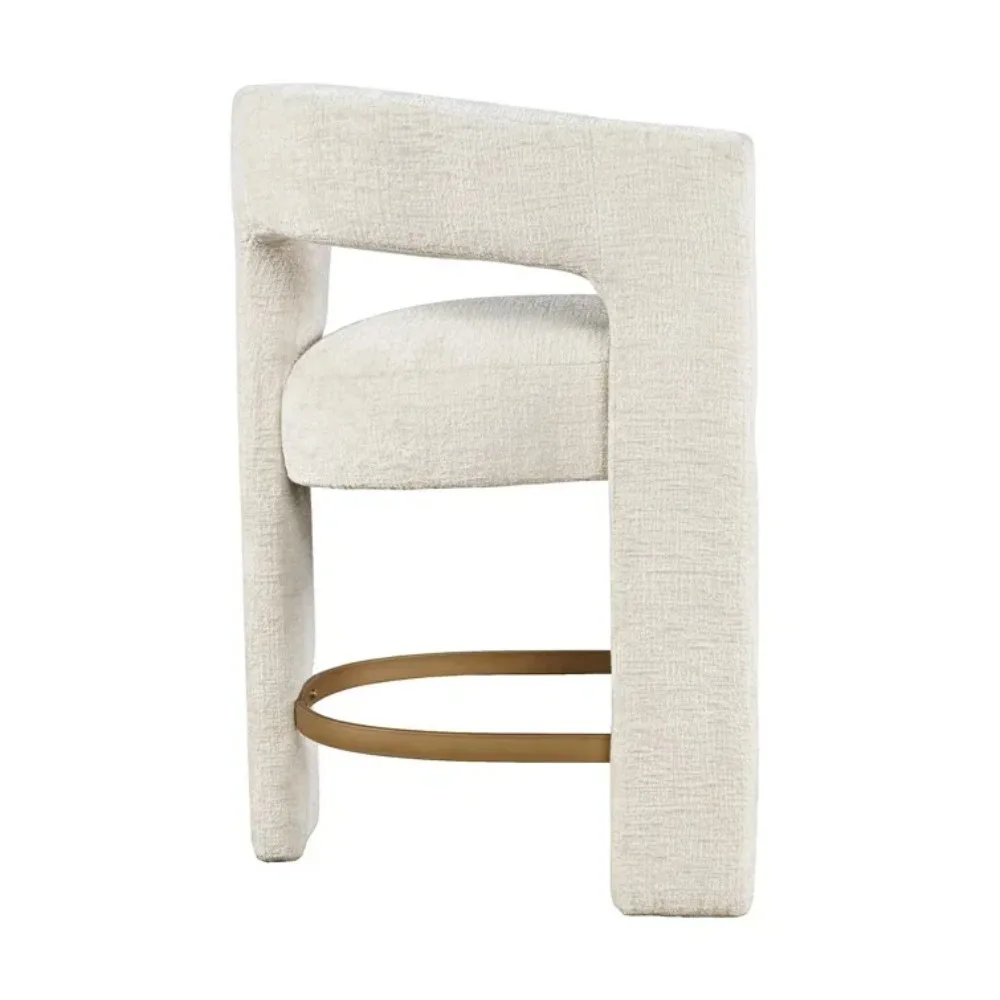 Modern Upholstered Counter Stool Velvet Kitchen Bar High Chair For Home Hotel Furniture view 3