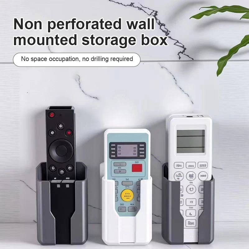 Wall Mounted Remote Control Holder Organizer Air Conditioner Storage Box Durable Non Perforated Wall Stand Holder