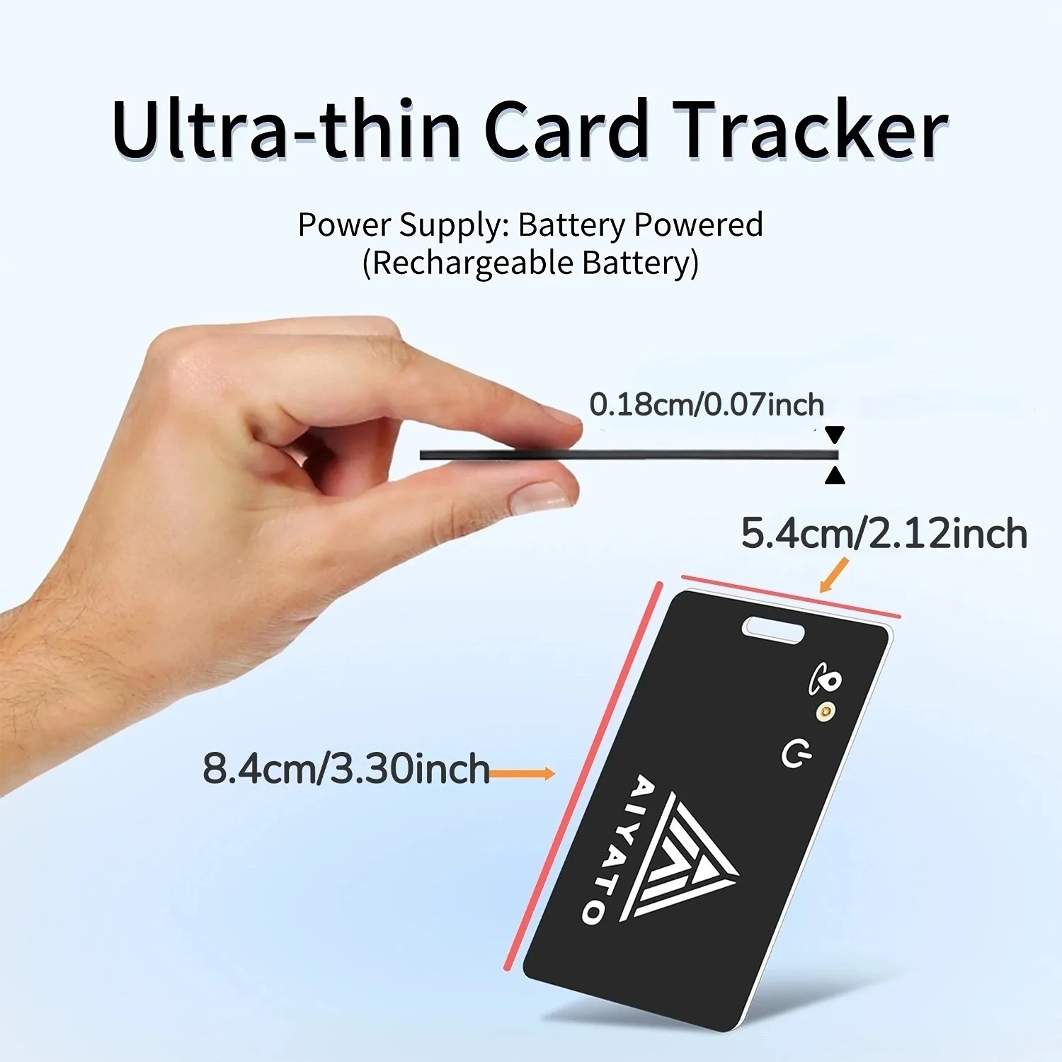 Bluetooth 1.4mm Ultrathin Wallet Finder Card Magnetic Charging Works with Apple Find My (iOS Only) Smart Finder Card