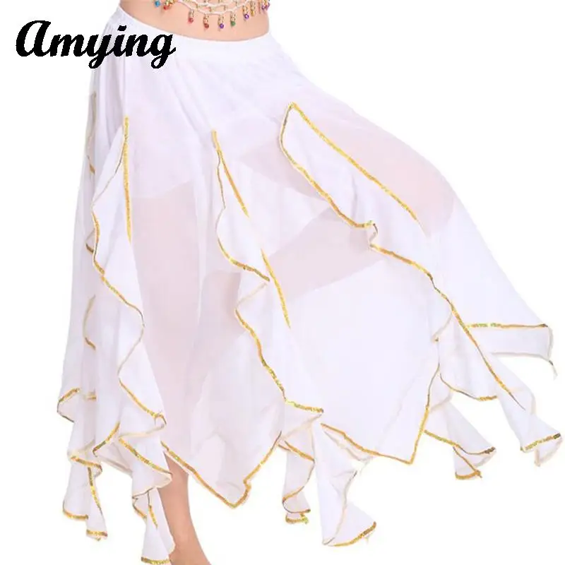 Buikdans Kostuum Halve Rok Vrouwen Podium Performance Rok Oefenen Chiffon Rok Oosters Indian Dans Trainingspak