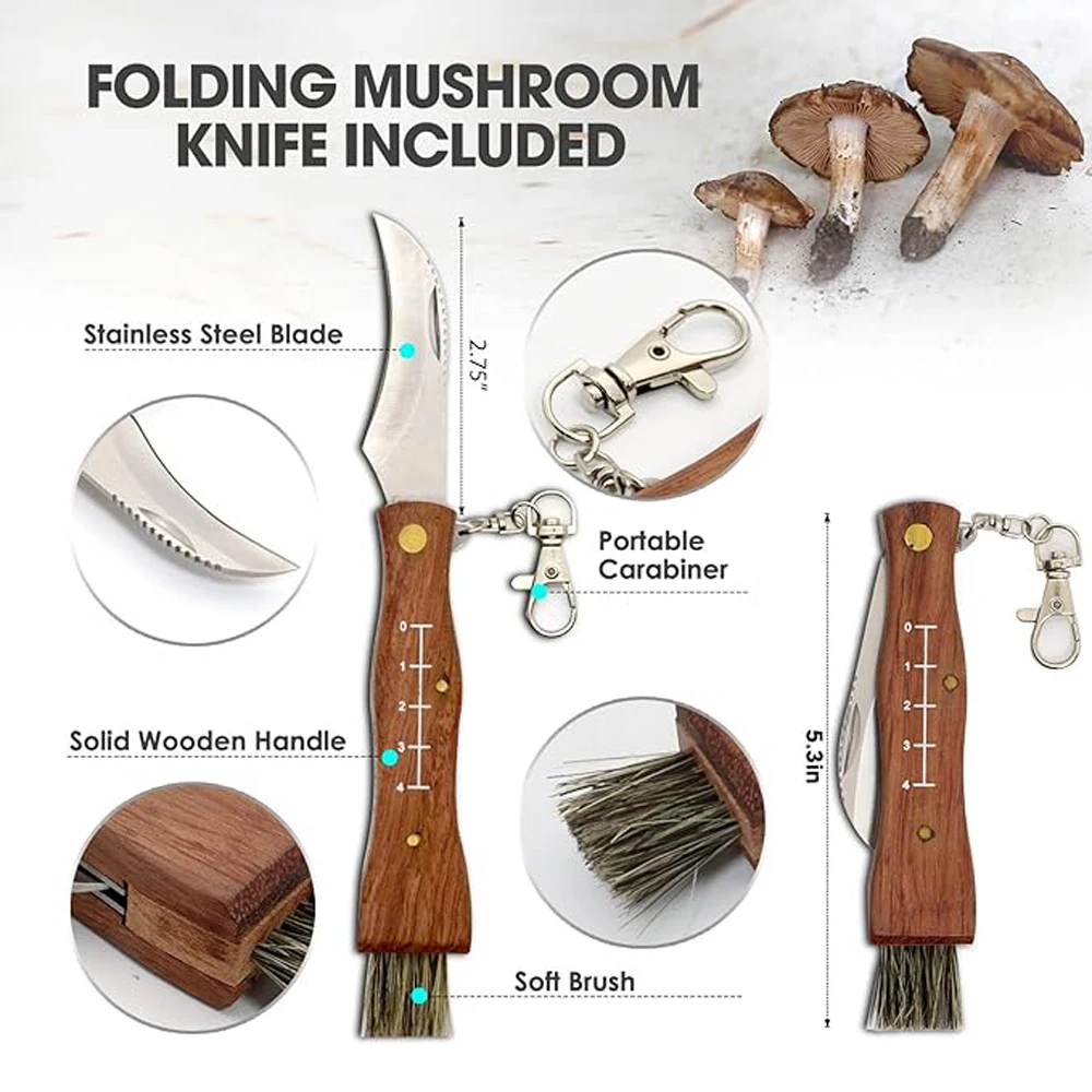 Grady Fung Brand Mushroom Folding Knife Rosewood Body Stainlees Steel Blade Brushcraft Outdoor for EDC Camping BBQ Cutter Tools