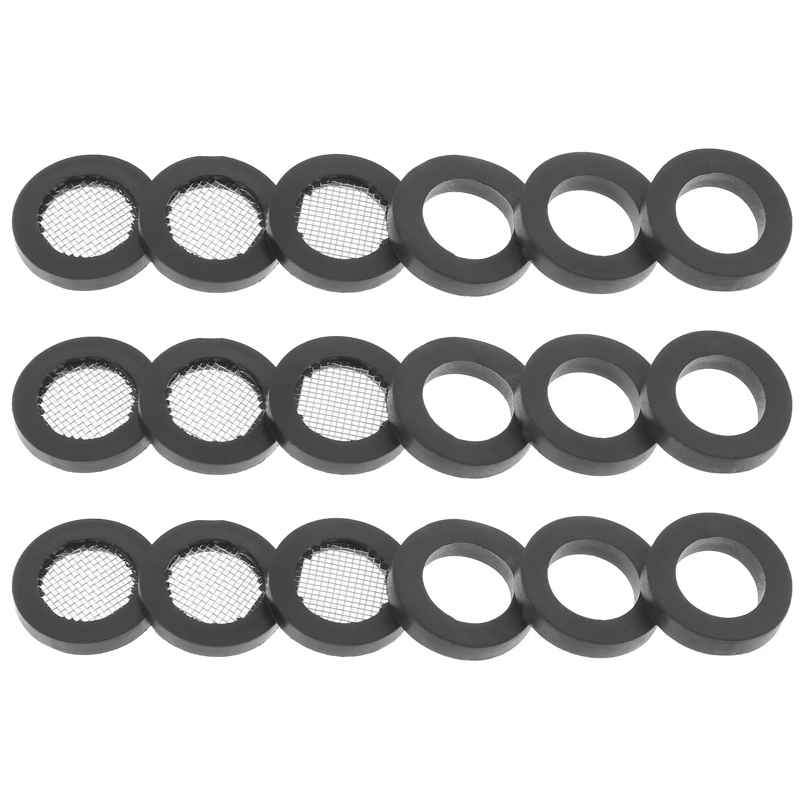 1 set Hose Washer Gasket Black 4mm Rubber Ring Shower Head Filter S Gravel Nozzle Stainless Steel Wire Mesh Fits Hoses