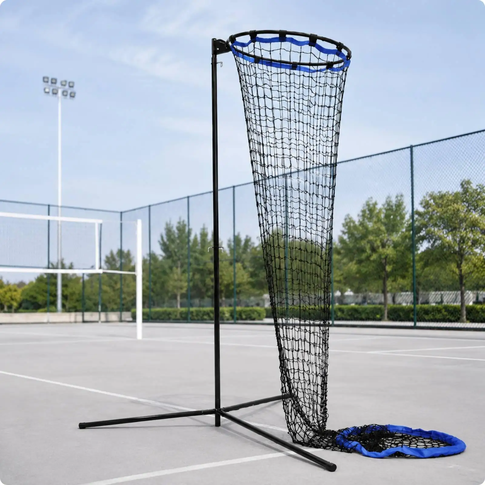 Portable Volleyball Rebound Net with Metal Frame for Passing Accuracy Workouts in School Gym or Home