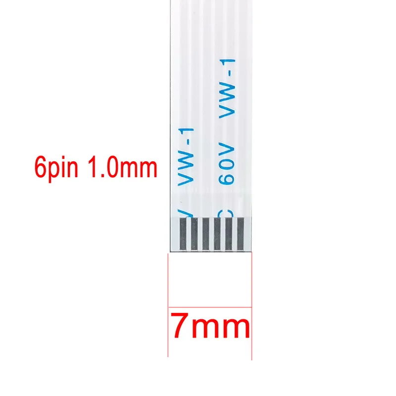 6Pin 1mm Pitch FFC FPC AWM 20624 80C 60V VW-1 A B Type Flat Flexible Cable 60/100/150/200/250/300/400mm connector