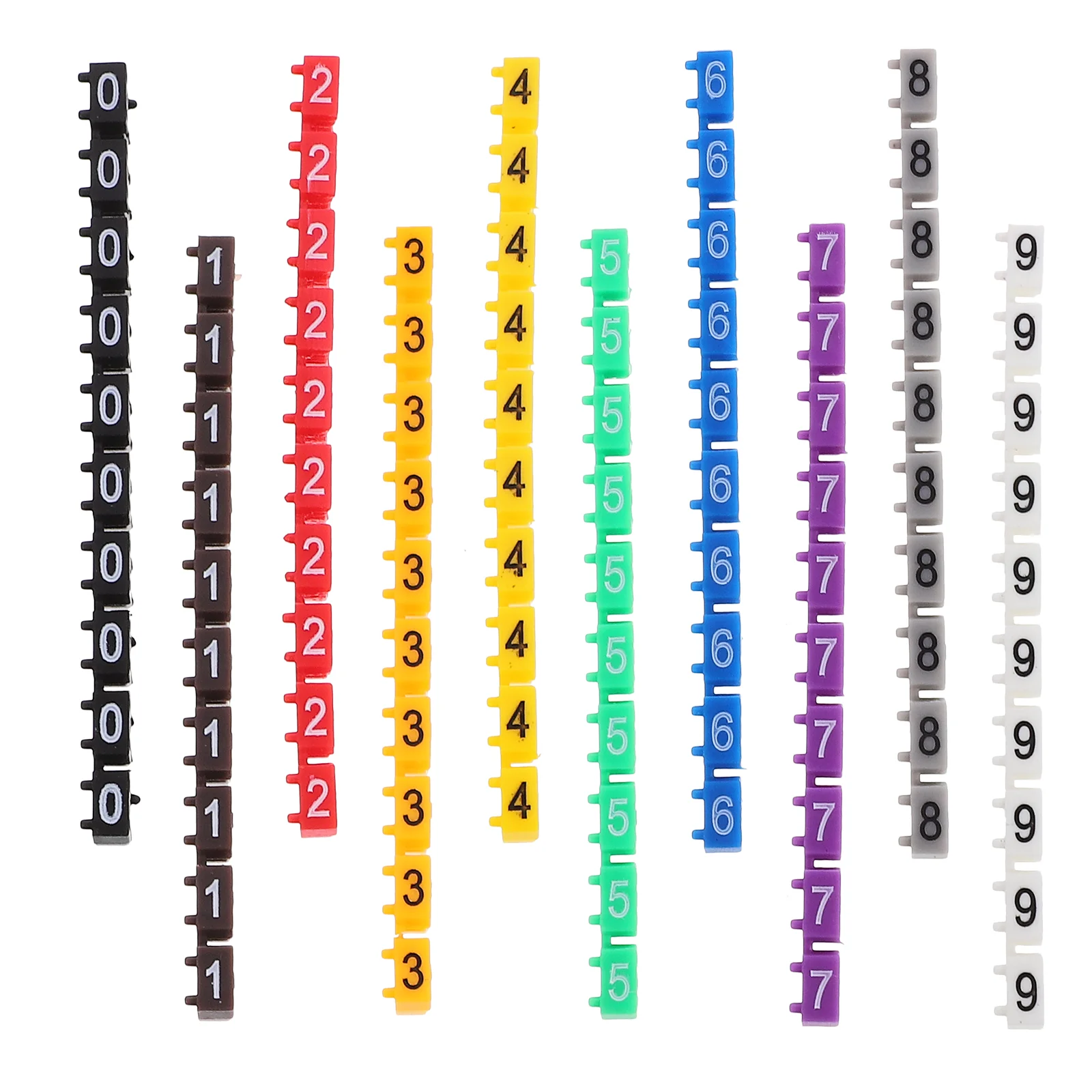 150 Pcs Wire Number Label Labels Binders Connector Clip Markers Plastic Cable Identifier