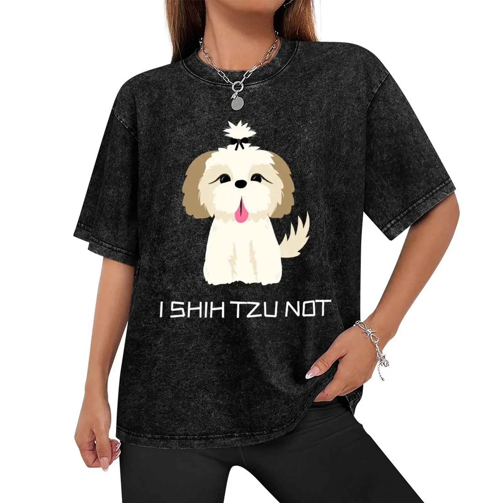 Funny 'I SHIH TZU NOT' cute shih tzu dog T-Shirt vintage clothes man clothes big and tall t shirts for men