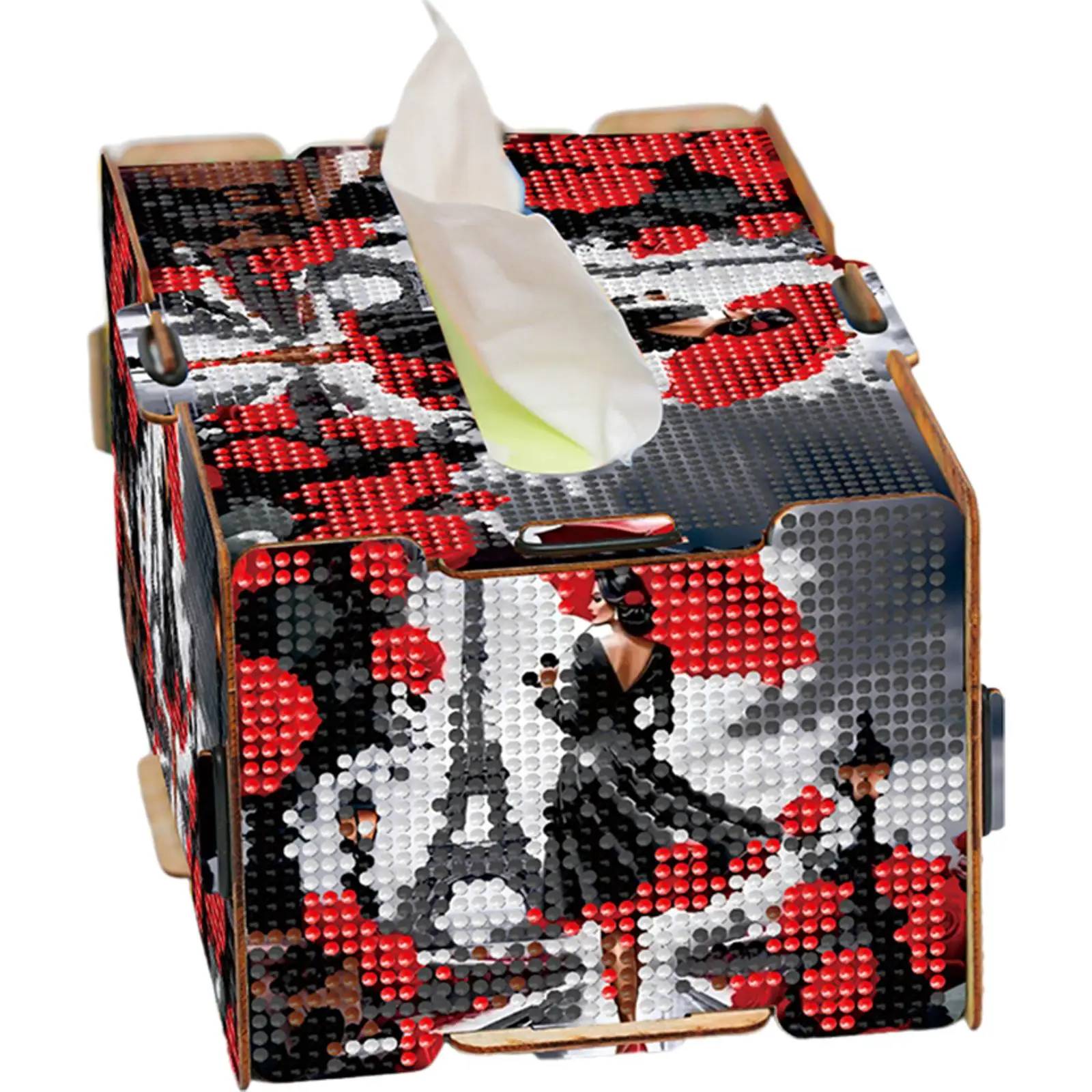 

Парижская башня, алмазная живопись, коробка для салфеток, деревянная коробка для хранения алмазных художественных салфеток