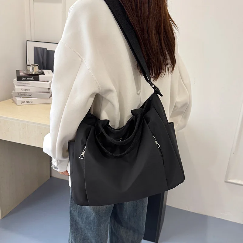 Custom Logo Tote Bag 2-in-1 Handbag & Crossbody Bags Large Capacity Nylon Shoulder Bags Casual Work & Travel Bag for Women Men view 4