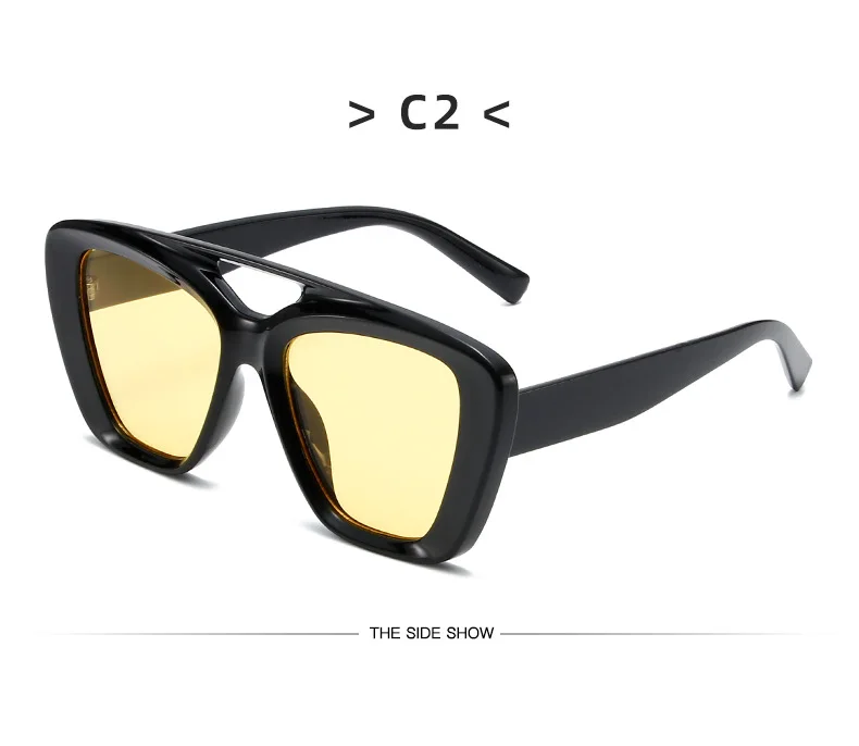 Neue Vintage Quadratische Sonnenbrille für Damen und Herren Marken-Rechteck-Sonnenbrille Ovale Brillen für Männer und Frauen – Detail 11