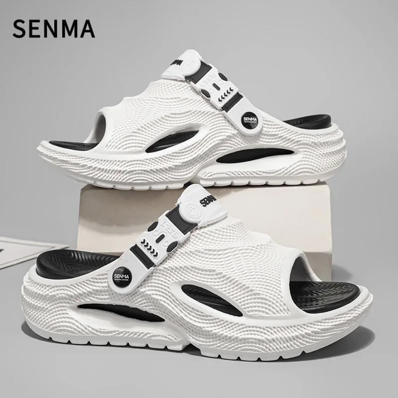 

SENMA Summer Men's Outdoor Thick Bottom Sandals On 2 in 1 Breathable Slip-On Driving Shoes EVA Material Anti-Slip Beach Shoes