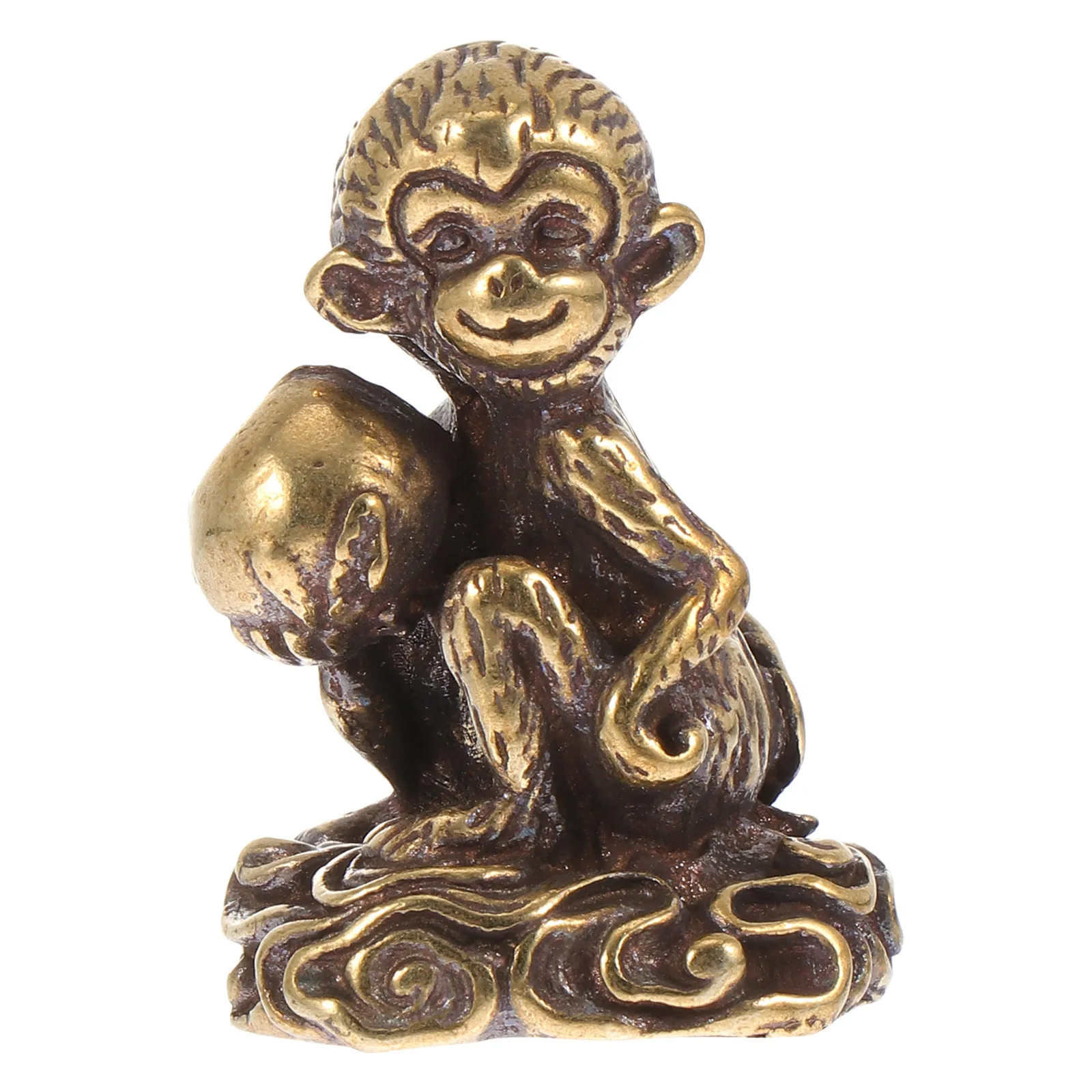 Copper Monkey Figurine Desktop Mini Decor Chinese Style nament Long Lasting Home Decoration Storage Accessories