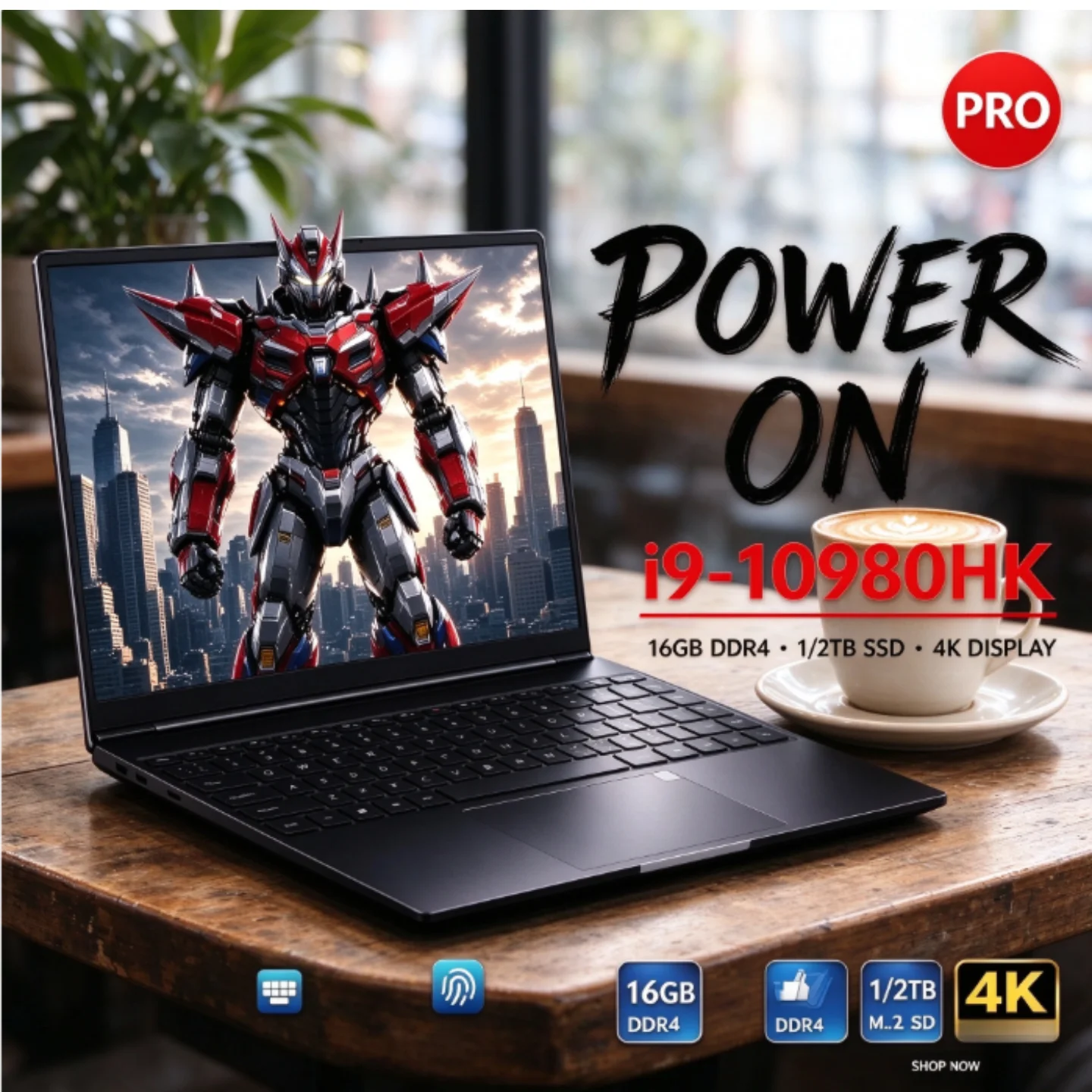 Novo Notebook Gamer Windows de 15,6 Polegadas Intel Core i9 10980HK, 32GB RAM, Desbloqueio por Impressão Digital, Laptop Gamer Portátil e Seguro