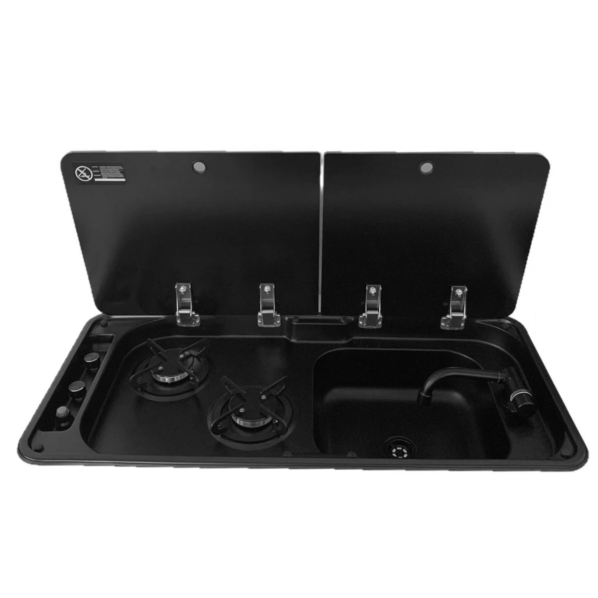 304 Stainless Steel RV Sink with Lid and Faucet Yacht Sink RV Gas Stove Camper Gas Cooktop