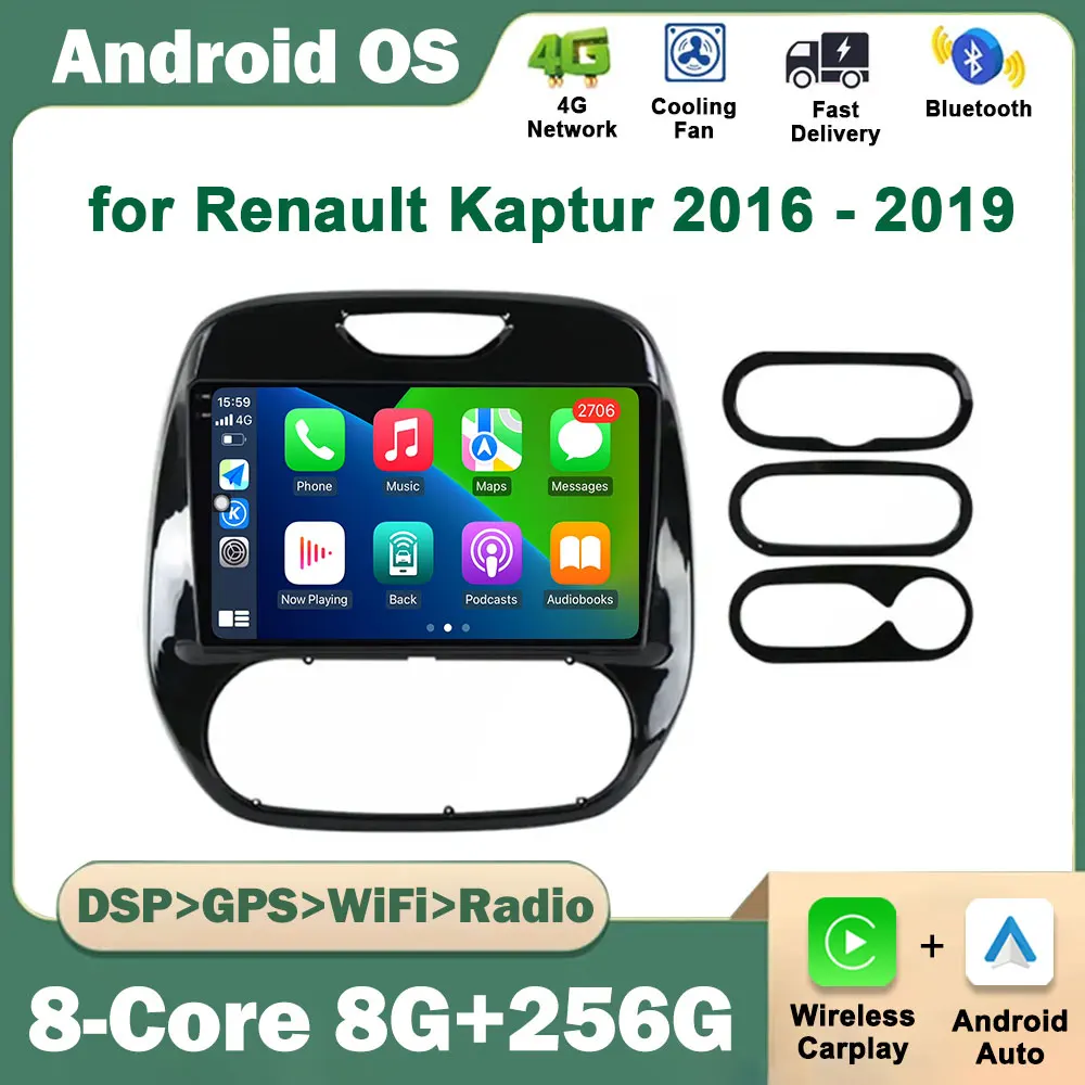 

9 '' for Renault Kaptur 2016 - 2019 Car Radio Multimedia Player GPS Navigation Android OS WiFi Bluetooth DSP Stereo Touch Screen