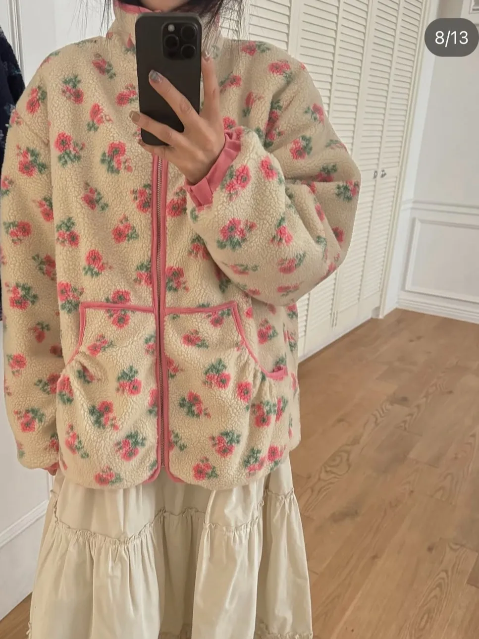 Sweet Faionable Design Loose Versatile Cotton Jaet Women's Winter Retro Embroidery Fringed Lamb Fur Vest Sli Coat