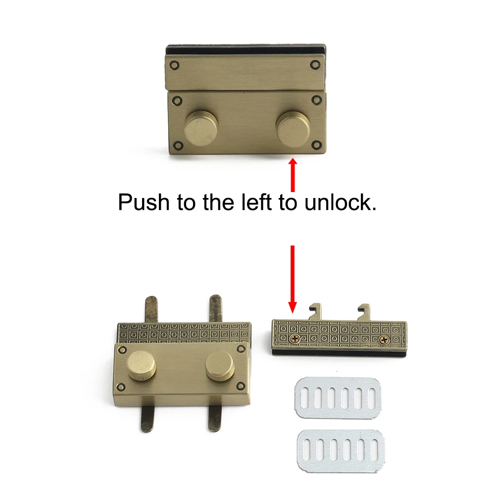 5/10/20PCS Metal Rectangle Press Push Lock For Handbags Bag Briefcase Spring Lock Snap Decorative Clasps Repair Kit Accessories
