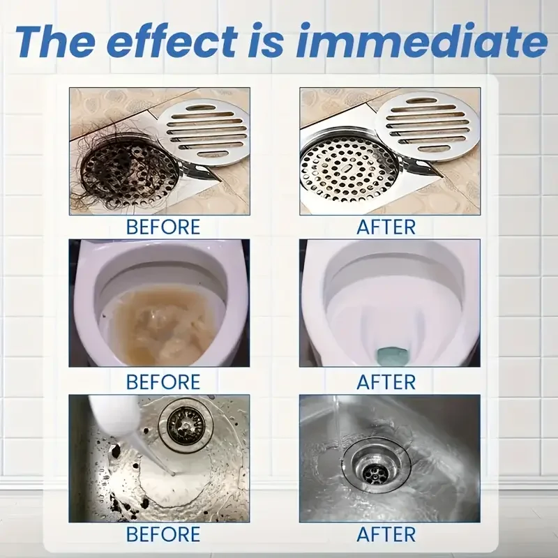 100G Powerful Drain Unclogging Powder, Fast Acting Pipe Dredger For Toilet Sink Bathtub, Effective Clog Remover view 6