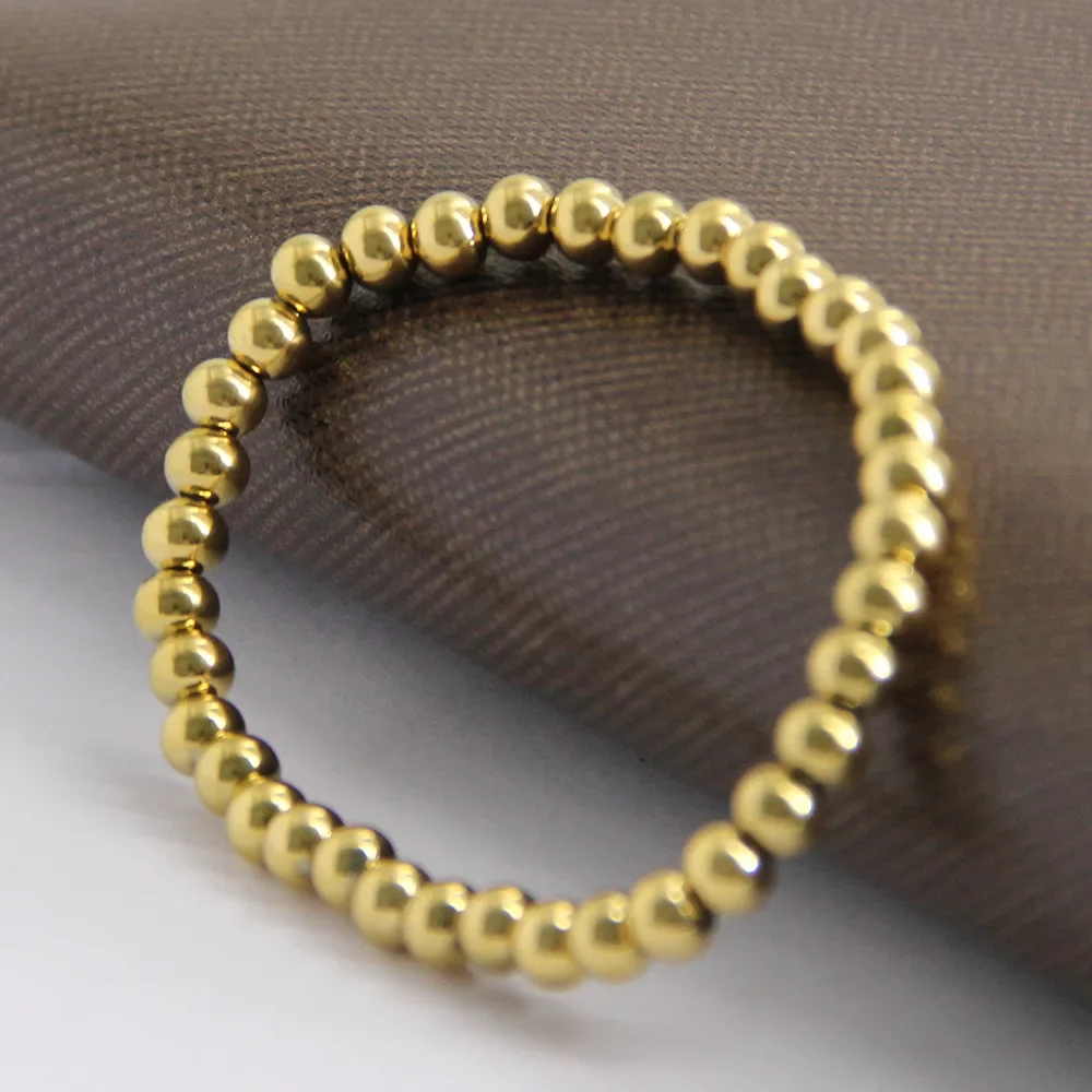 New Fashion jewelry new stainless steel Paparazzi bead elastic rope simple titanium steel bead bracelet for women