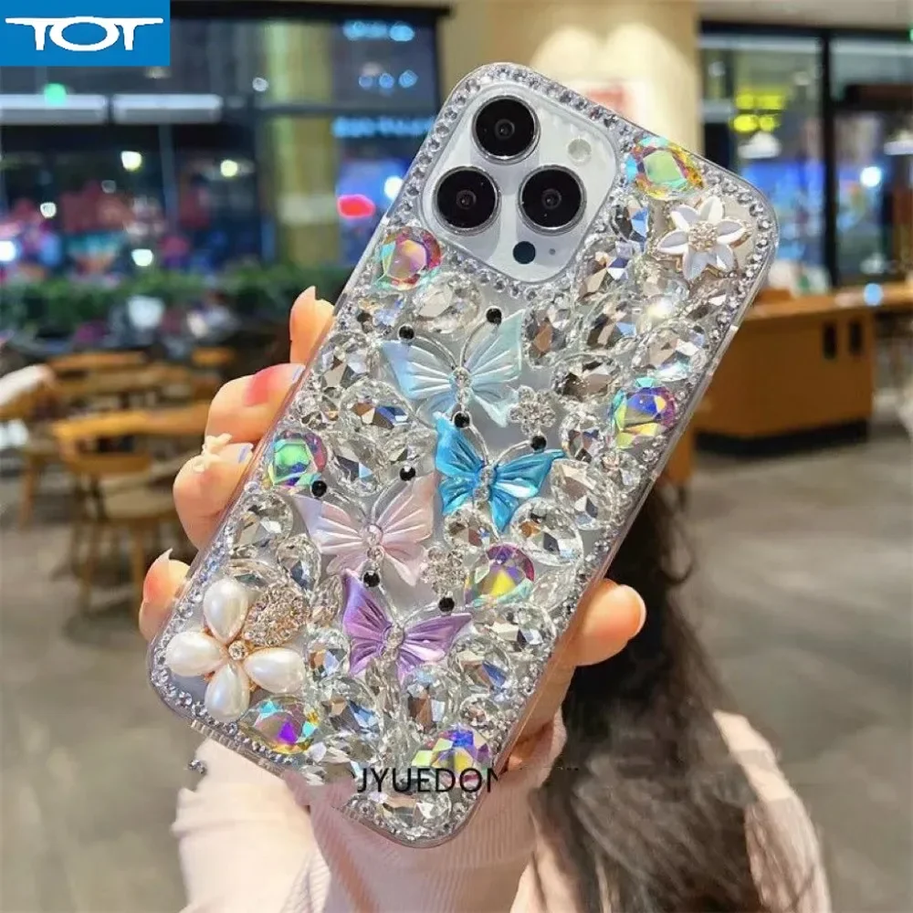 

Модный чехол с бабочкой и бриллиантами на заказ для Samsung S9 Plus S8 Plus S7 Edge для Galaxy Note 20 Ultra Note 10 Pro 10Lite 9 8