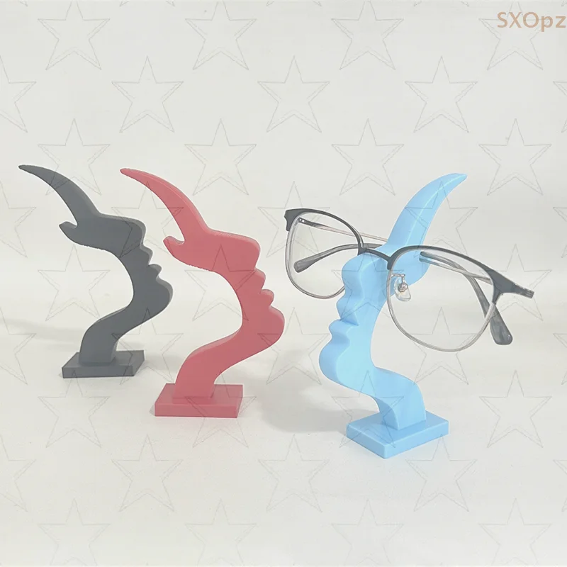 حامل نظارات، حامل نظارات على شكل شريط، وجه جانبي بشري، مثير للاهتمام، حامل نظارات بسيط، زينة