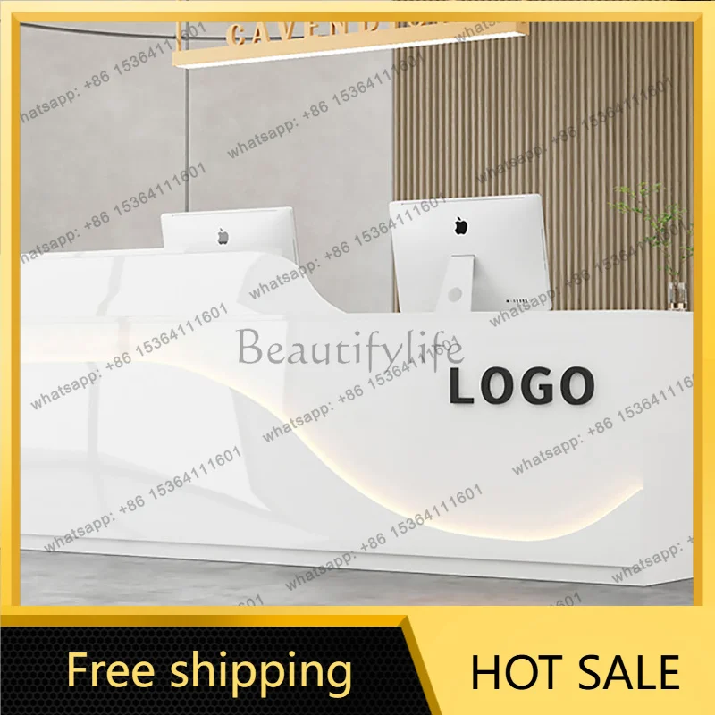 FG Commercial Glamour Bar Counter Senior Classic Custom Unique Reception Desk Luxury Professional Mostrador Commercial Furniture