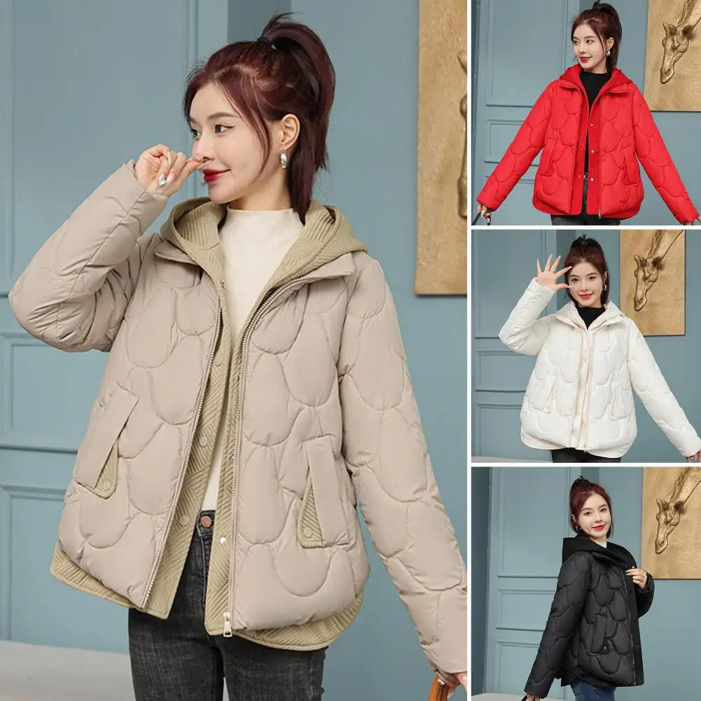 Vintage Winter Quilted Jacket Women Oversize Korean Fashion Streetwear Warm Lightweight Cotton Padding Jackets Casual Outwear