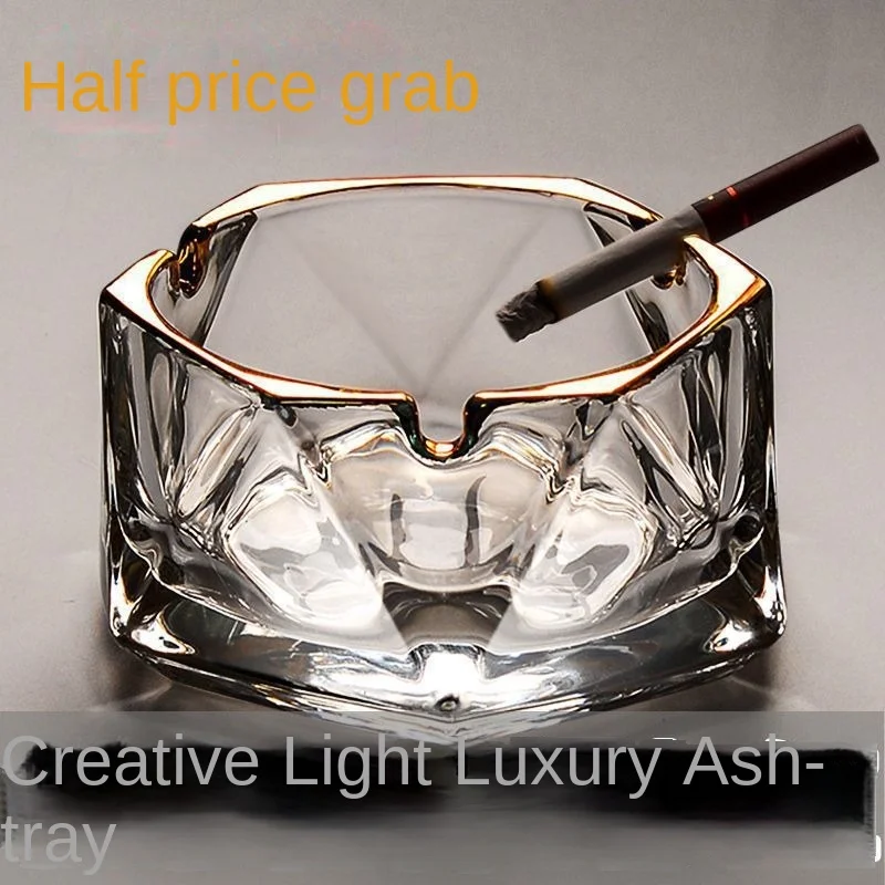 Explosive glass ashtray creative home living room light luxury high-end KTV bar commercial hotel ashtray wholesale