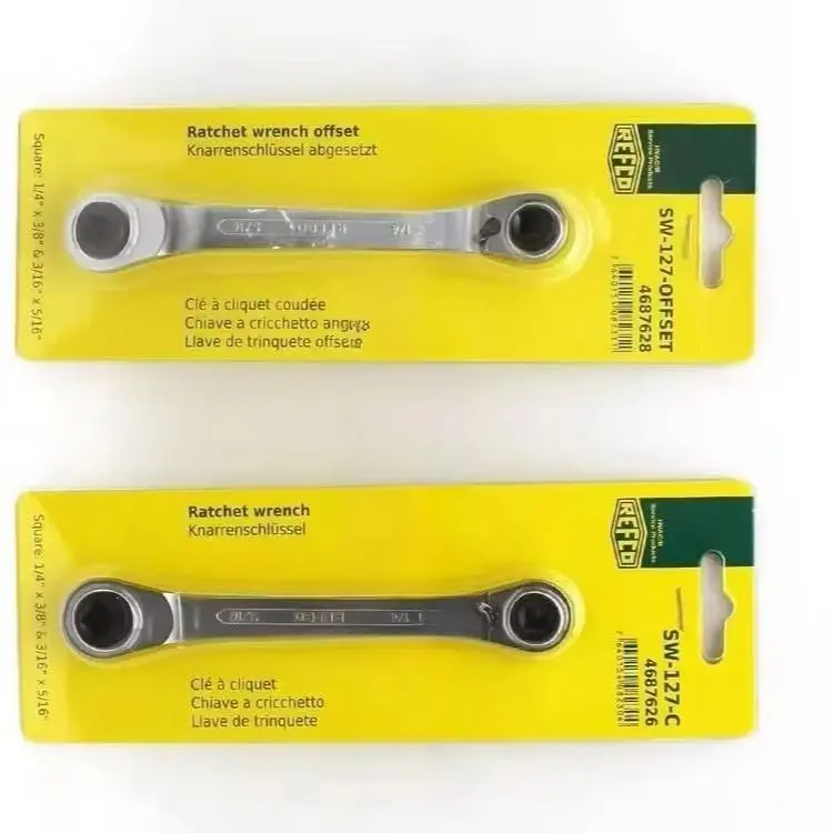 

1 шт. Торцевой ключ с трещоткой для обслуживания угловых клапанов компрессоров холодильных систем и кондиционеров SW-127-OFFSET SW-127-C