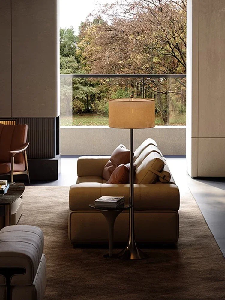 Leather sofa first layer cowhide Italian light luxury villa living room module straight row size apartment