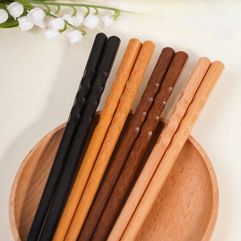 Food Grade Walnut Wood Chopsticks Non Slip Heat Insulation Mildew Proof Reusable Tableware Kitchen Family Dining Chop Sticks