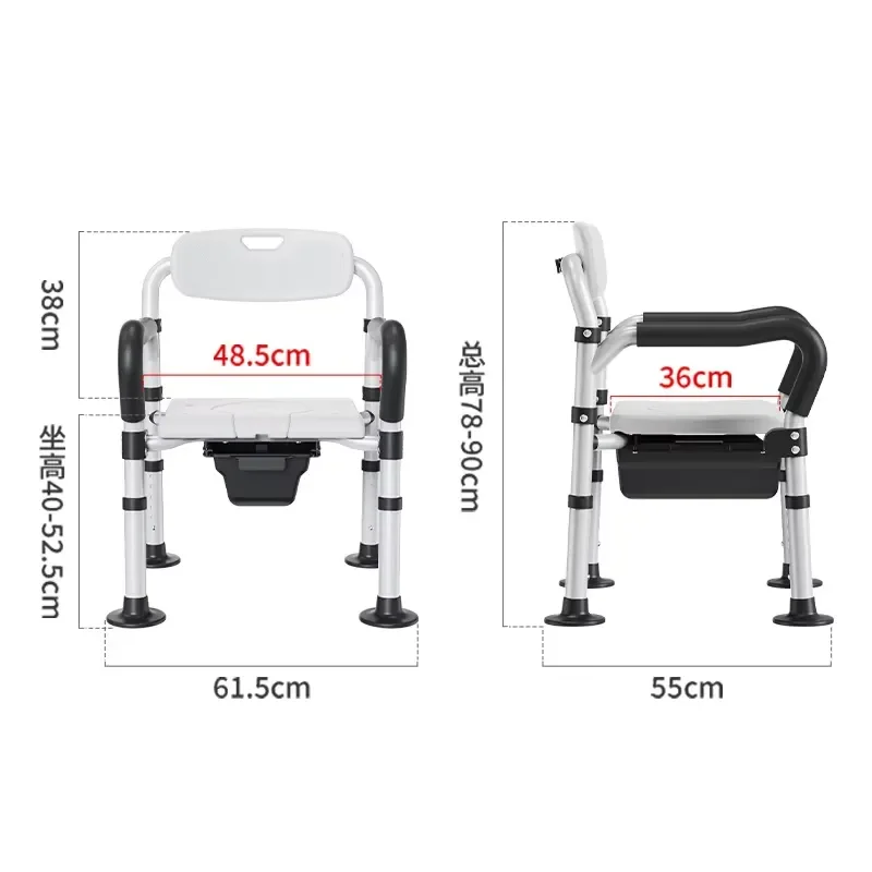 Foldable Shower Stool for Elderly Thickened Non Slip Bath Seat Safe Bathroom Chair with Anti Skid Mats Compact Design for