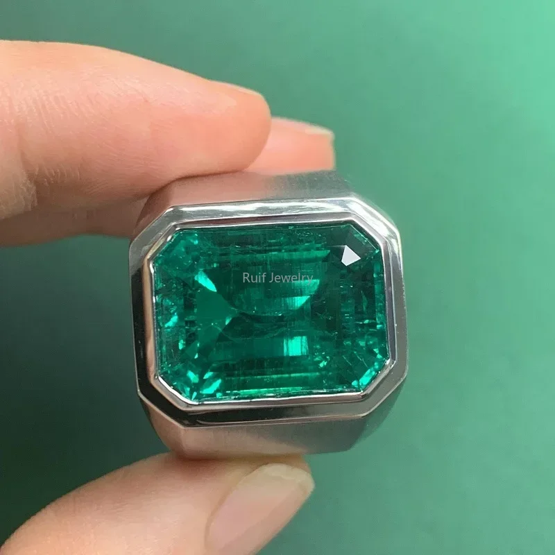 

Ruif Customization 9k 10k 14k 18k Gold Lab Emerald Rings for Men Luxury Design High Jewelry