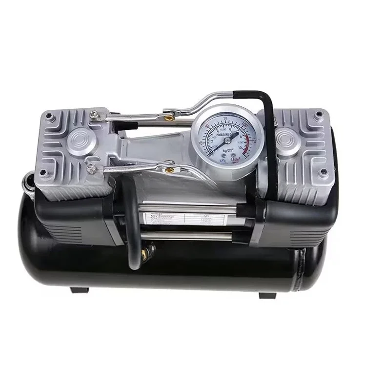 12V/220V Dual-purpose Auto Double Cylinder Small Portable Air Pump Car Air Compressor Electric Vehicle Tyre Tire Inflator