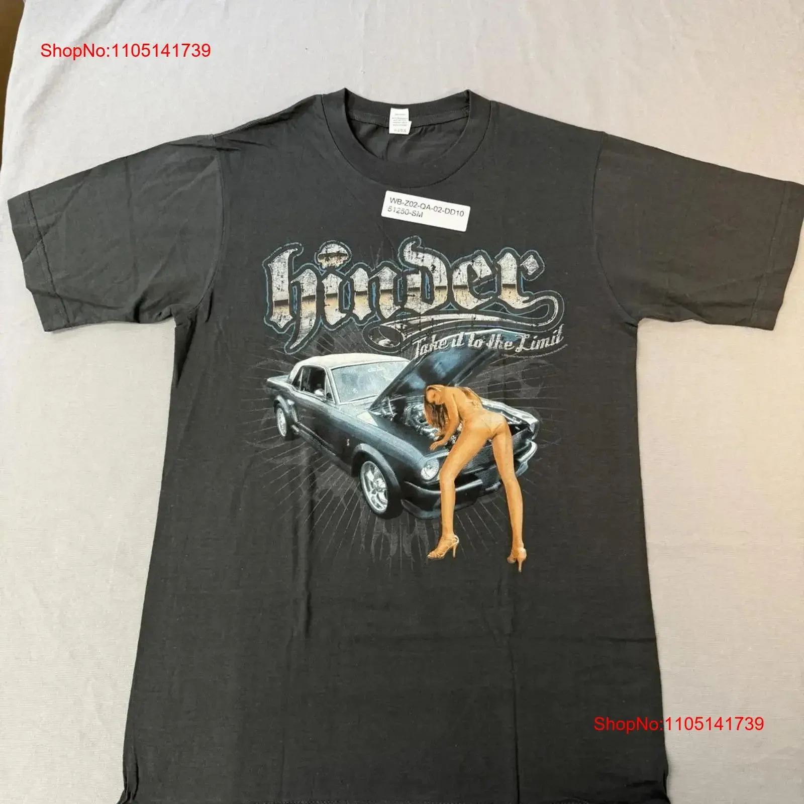 تي شيرت Hinder Band Tour خذها إلى الحد 2008 جرافيك مغسول عتيق مريح وناعم غير رسمي ملابس أنيقة