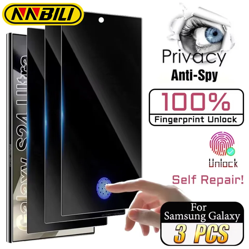 NNBILI 3 Piezas Película de Reparación Automática para Samsung Galaxy S26 Ultra S25 S24 S23 S22 S21 S20 Plus Protector de Privacidad Sin Vidrio